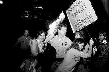 Ferrato black and white photograph of a protest.